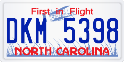 NC license plate DKM5398