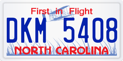 NC license plate DKM5408