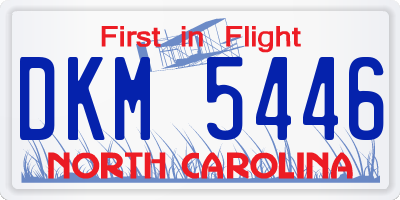 NC license plate DKM5446
