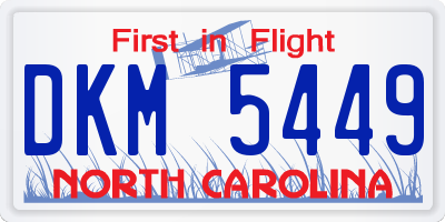 NC license plate DKM5449