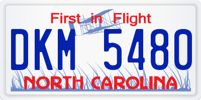 NC license plate DKM5480