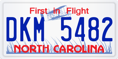 NC license plate DKM5482
