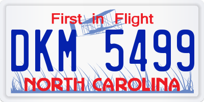 NC license plate DKM5499
