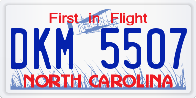 NC license plate DKM5507