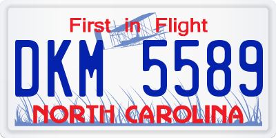 NC license plate DKM5589
