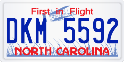 NC license plate DKM5592