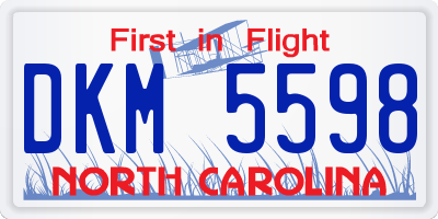 NC license plate DKM5598