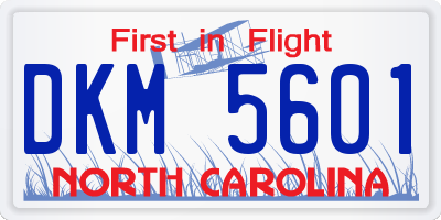 NC license plate DKM5601