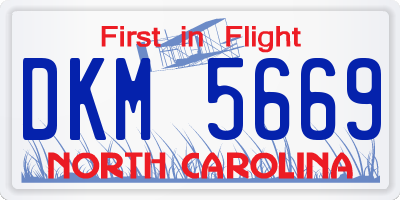 NC license plate DKM5669