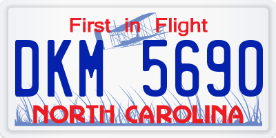 NC license plate DKM5690