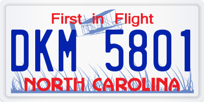 NC license plate DKM5801