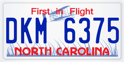 NC license plate DKM6375