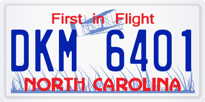 NC license plate DKM6401