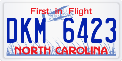 NC license plate DKM6423