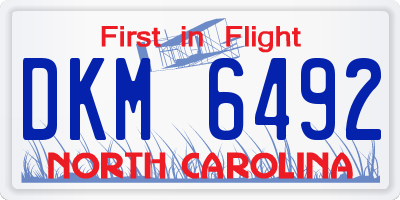 NC license plate DKM6492