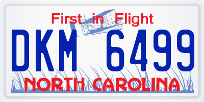 NC license plate DKM6499
