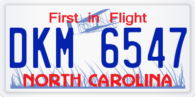 NC license plate DKM6547