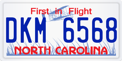 NC license plate DKM6568