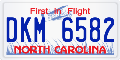 NC license plate DKM6582