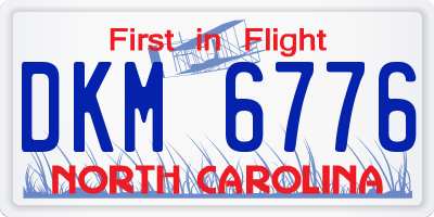 NC license plate DKM6776