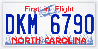 NC license plate DKM6790