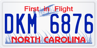 NC license plate DKM6876