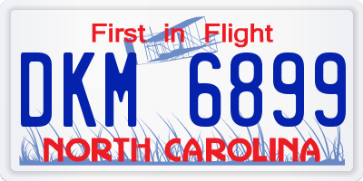 NC license plate DKM6899