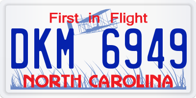 NC license plate DKM6949