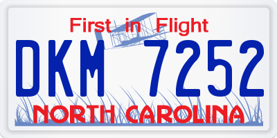 NC license plate DKM7252