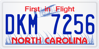 NC license plate DKM7256