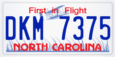 NC license plate DKM7375
