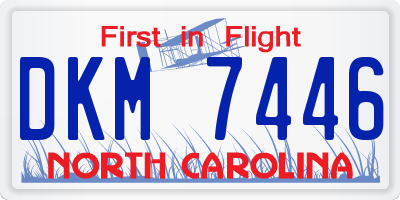 NC license plate DKM7446