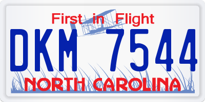 NC license plate DKM7544