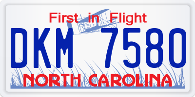 NC license plate DKM7580