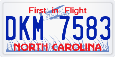 NC license plate DKM7583