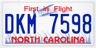 NC license plate DKM7598