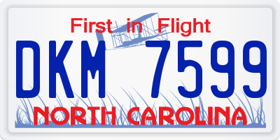 NC license plate DKM7599