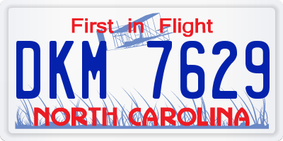 NC license plate DKM7629