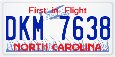 NC license plate DKM7638