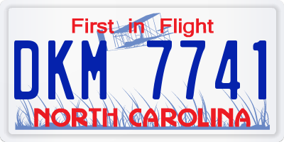 NC license plate DKM7741