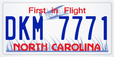 NC license plate DKM7771