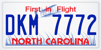 NC license plate DKM7772