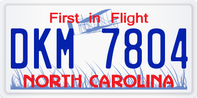 NC license plate DKM7804