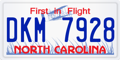 NC license plate DKM7928