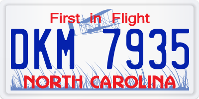 NC license plate DKM7935