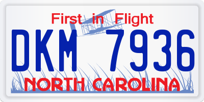 NC license plate DKM7936