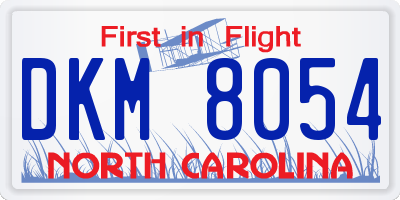NC license plate DKM8054