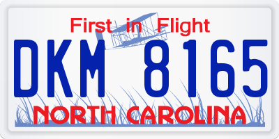 NC license plate DKM8165