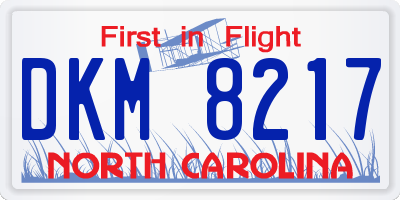 NC license plate DKM8217