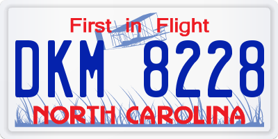 NC license plate DKM8228
